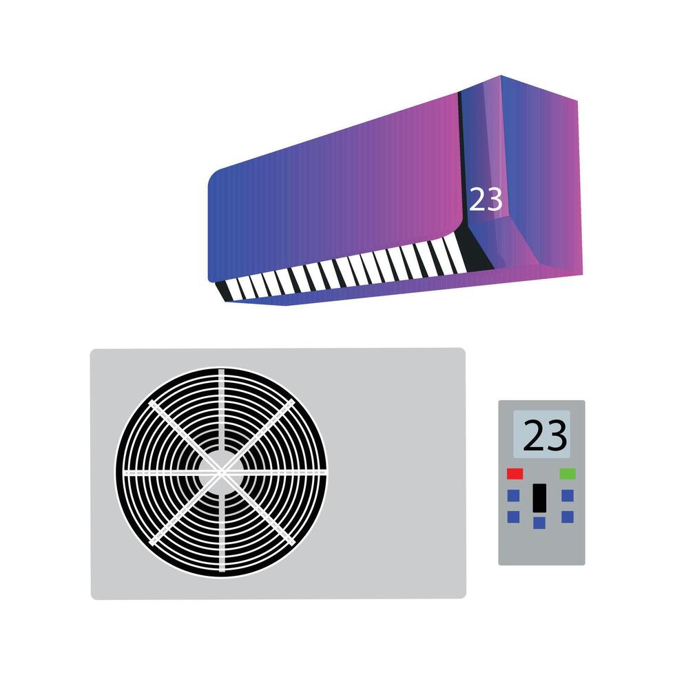 realista enchufe y enchufar. C.A poder conector, americano y europeo tipos de eléctrico equipo.cómo coche aire acondicionador sistema trabajo isométrico ventilador velocidad icono vector colocar.