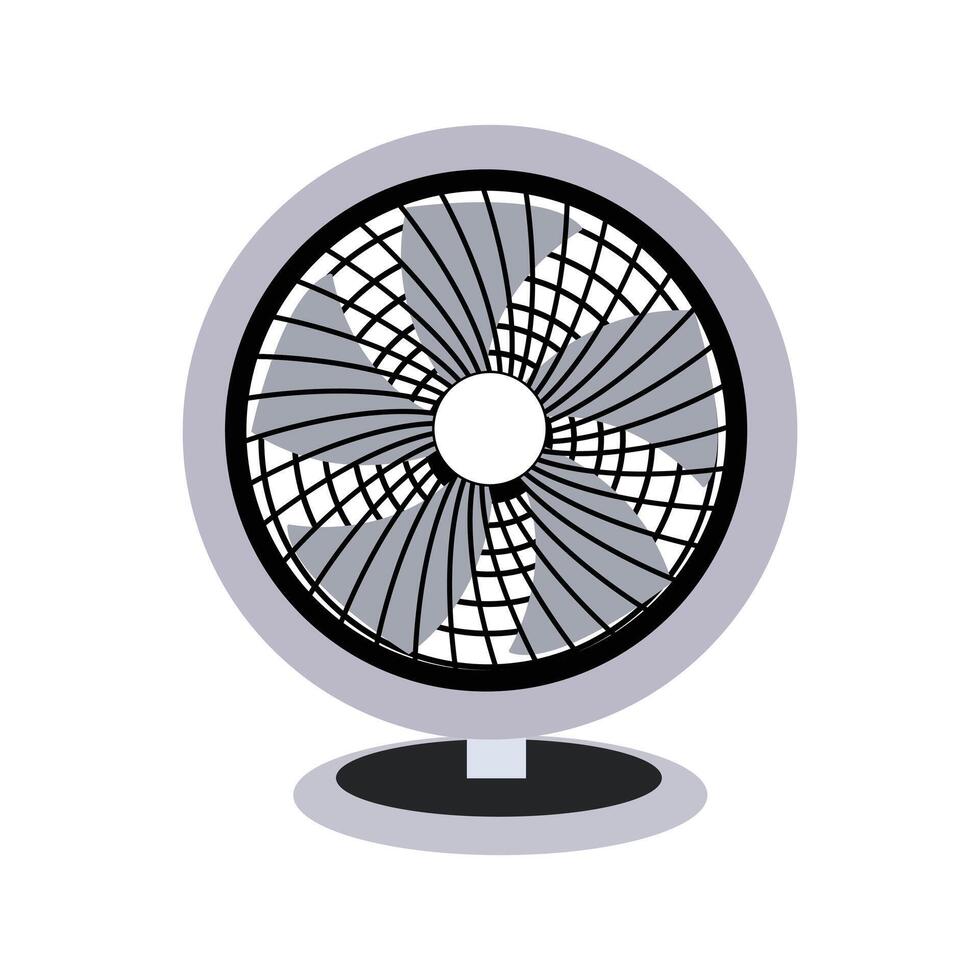 Fan icons. Vector illustration.Collection of electric fans of various types isolated on white and black background.Vector illustration in flat cartoon style. Editable Clip Art.