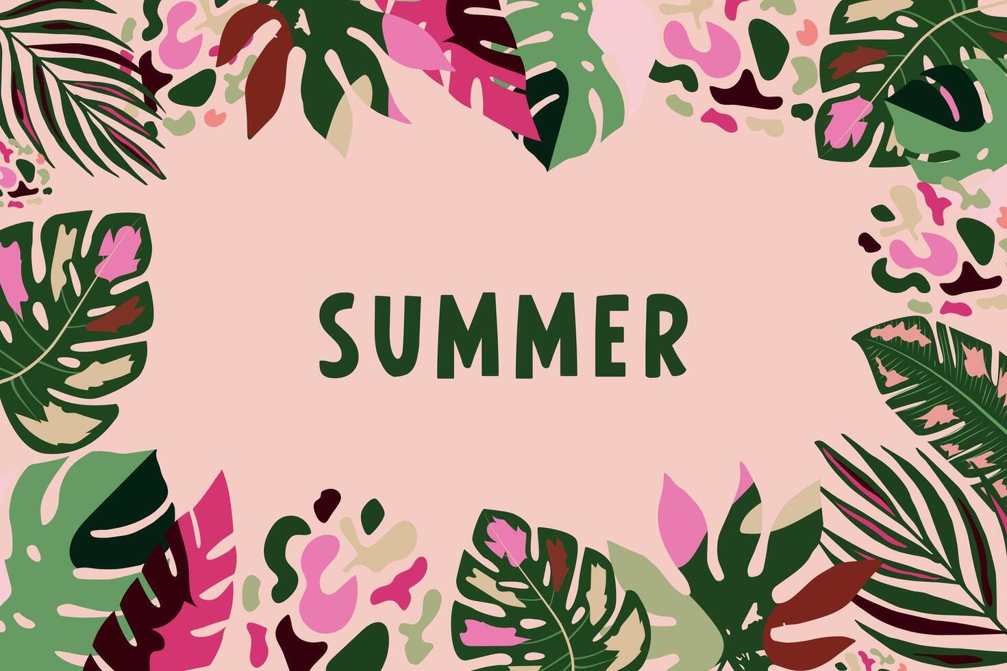 Bright creative tropical summer frame. vector