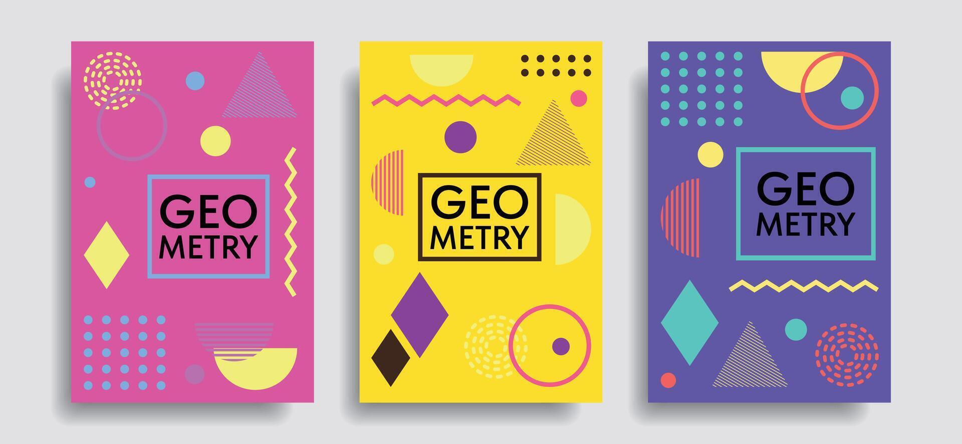 Covers with minimal design. Geometric background for your design. Applicable for banners, posters, posters, flyers, etc. vector