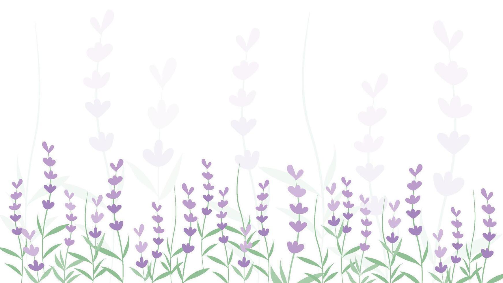 Abstract Lavender flower background Vector design floral border frame