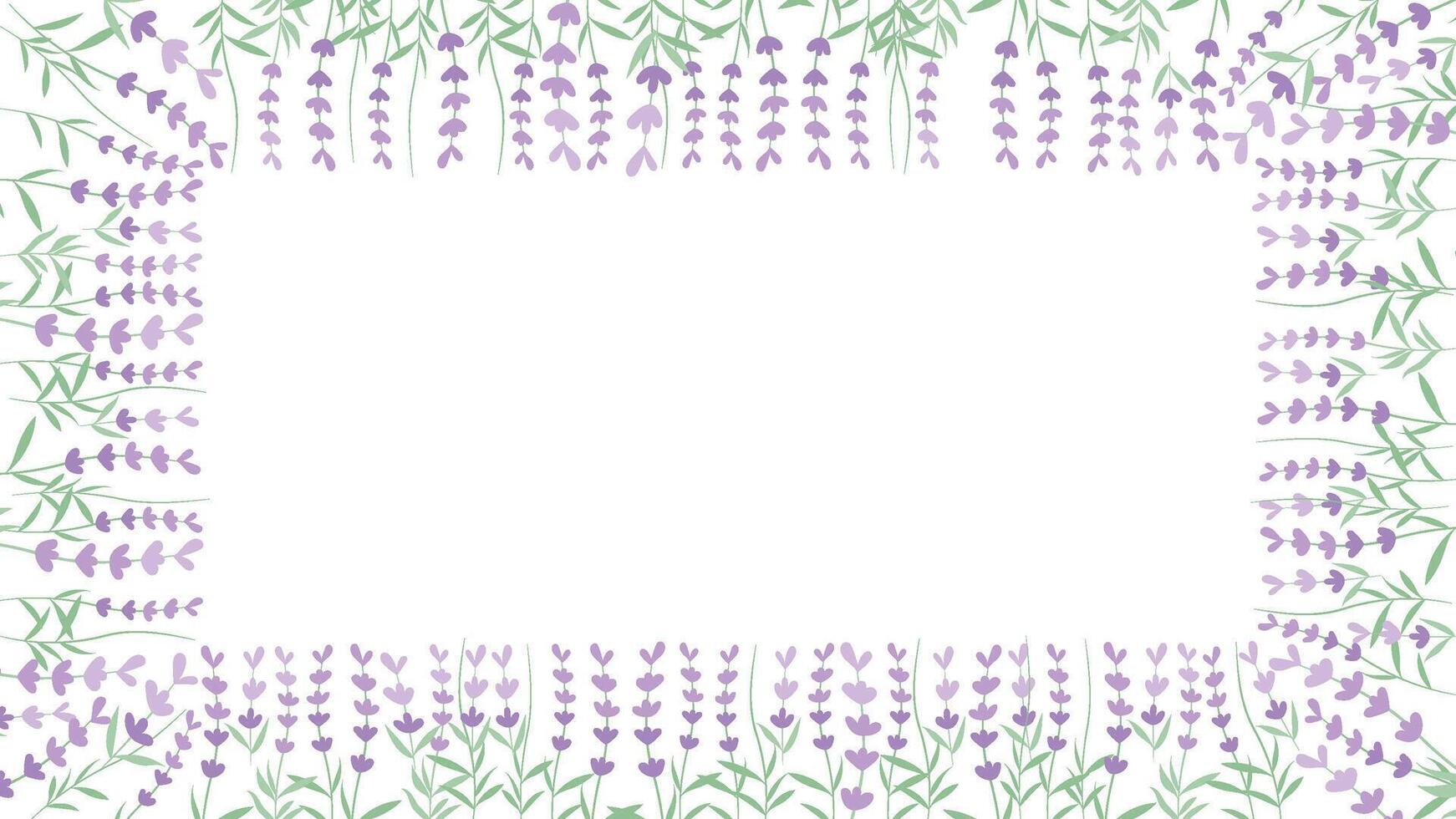 Abstract Lavender flower background Vector design floral border frame