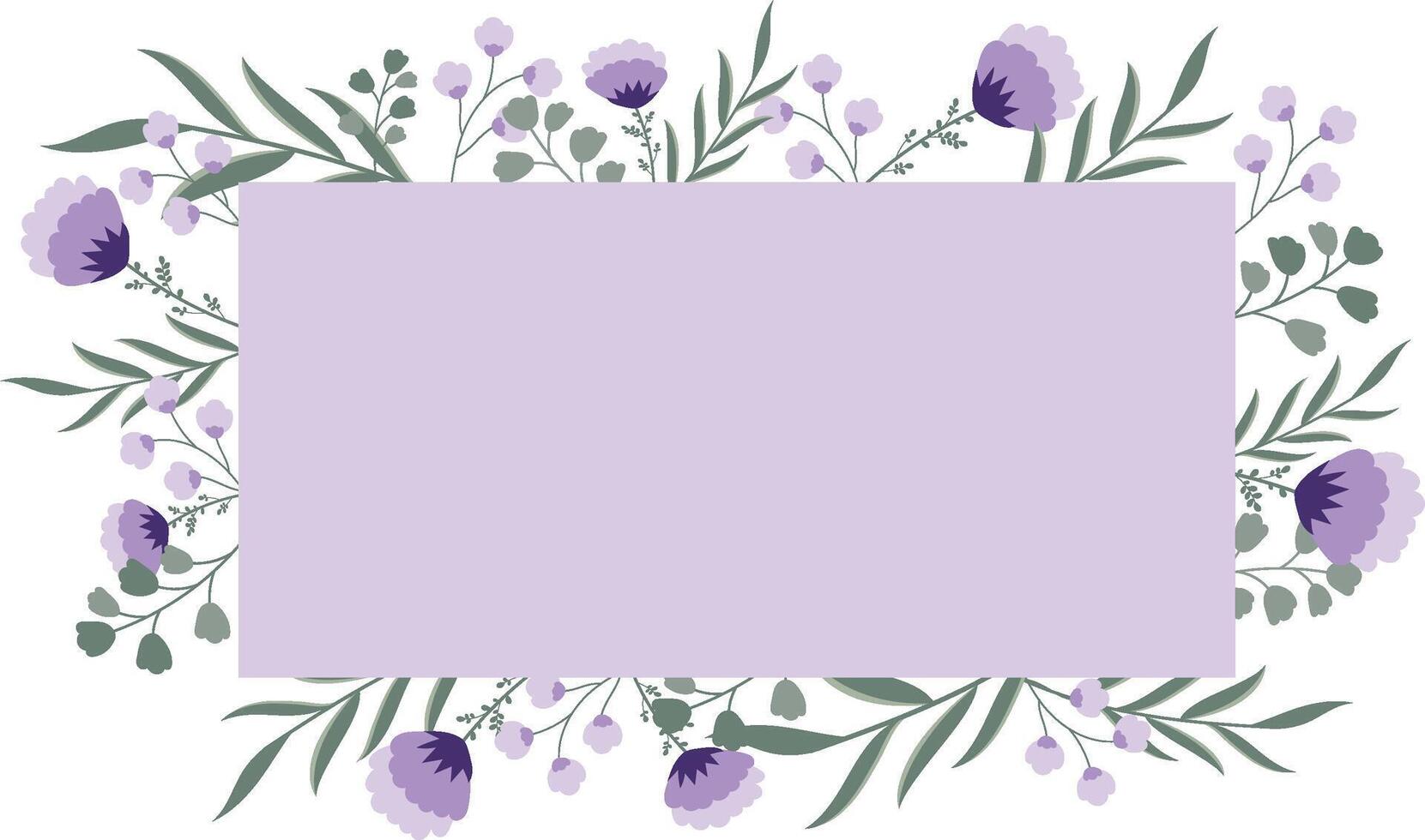 Abstract purple flower background Vector design floral frame