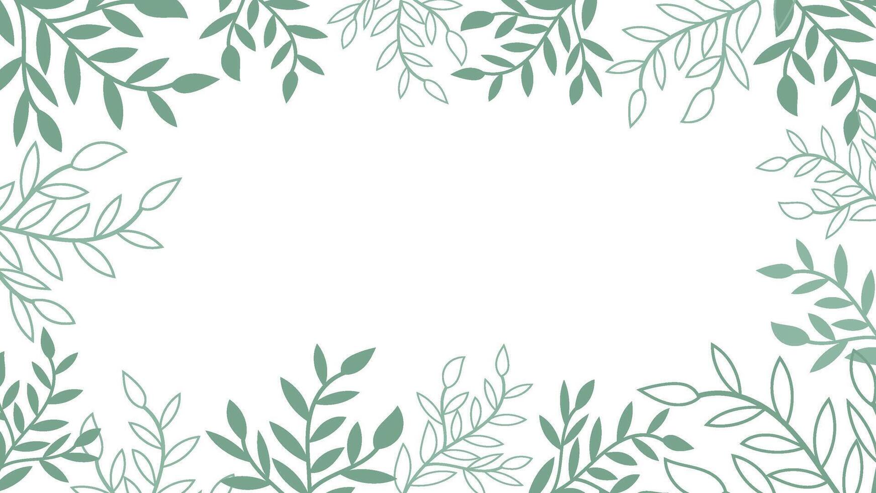 Abstract Green Leaves background seamless Vector design flower border frame