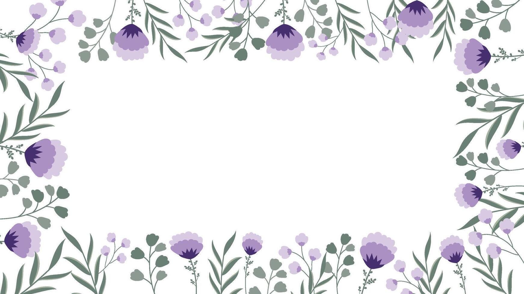 Abstract purple flower background Vector design floral frame
