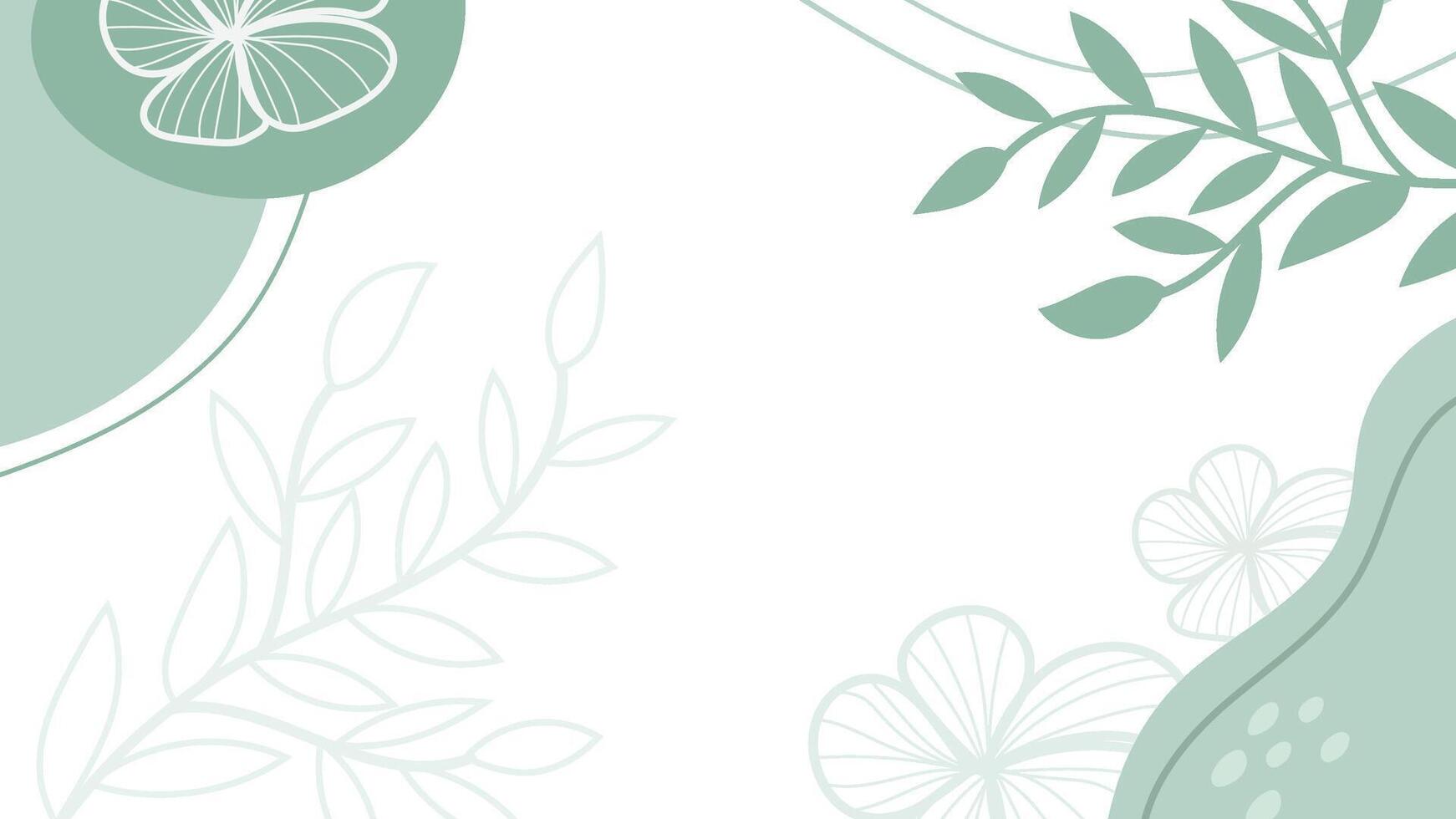 Abstract Green Leaves background seamless Vector design flower border frame