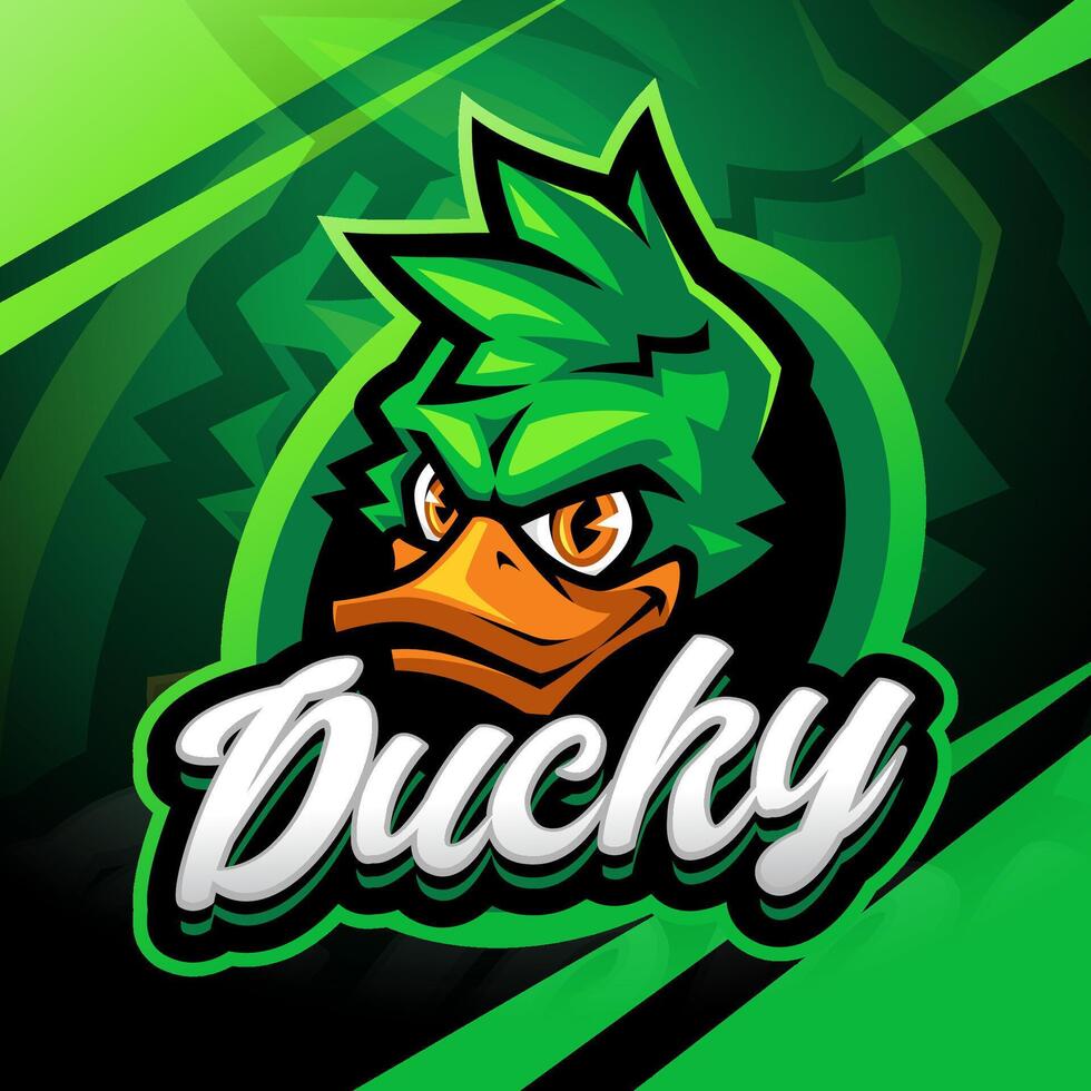 Ducky head esport mascot logo design vector