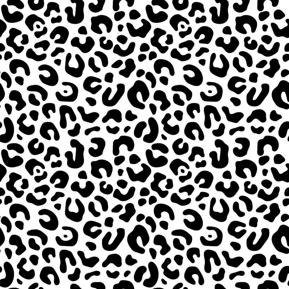 Leopard skin seamless pattern. Monochrome pattern, isolated vector illustration