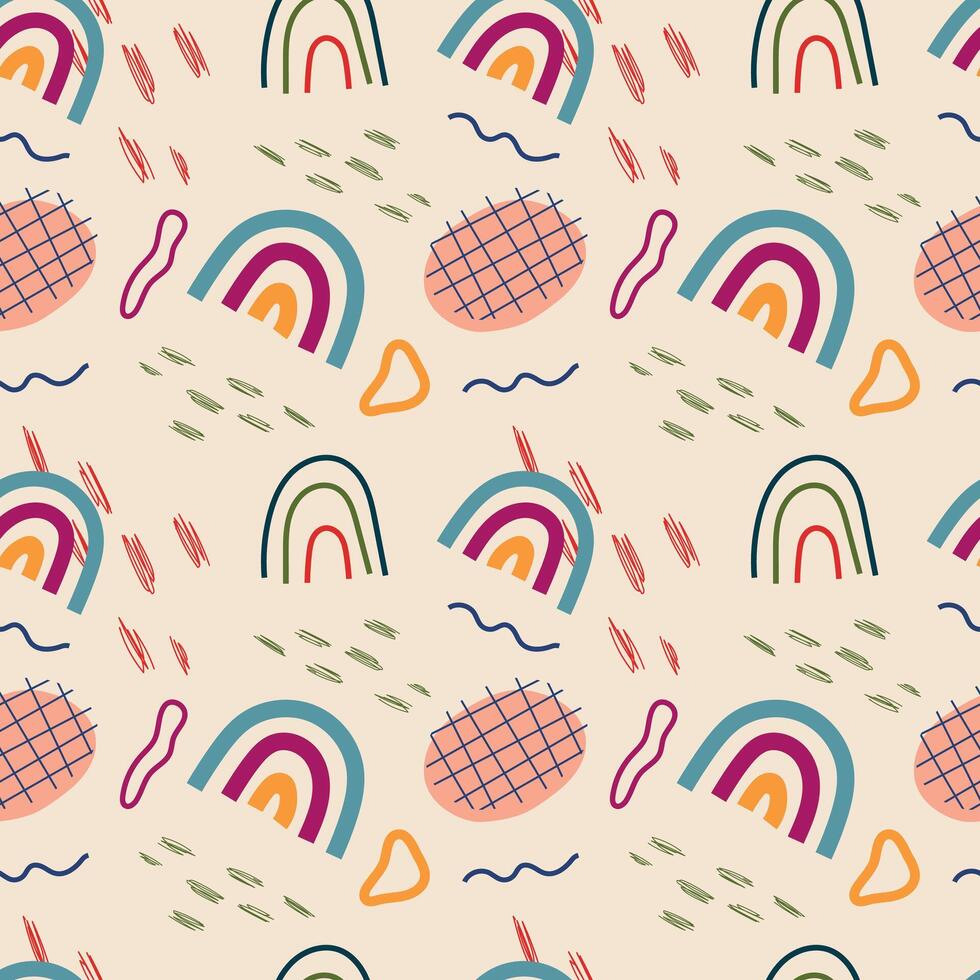 Abstract rainbow seamless pattern. Vector. For children's clothing, wrapping paper, cases, covers vector