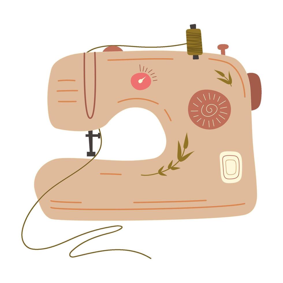 linda de coser máquina. moderno vector ilustración. aislado.