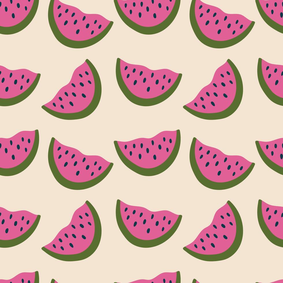 Watermelon seamless pattern. Summer vector illustration. For cover, case, background, packaging