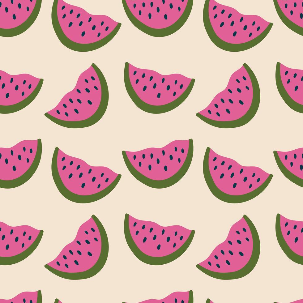 Watermelon seamless pattern. Summer vector illustration. For cover, case, background, packaging