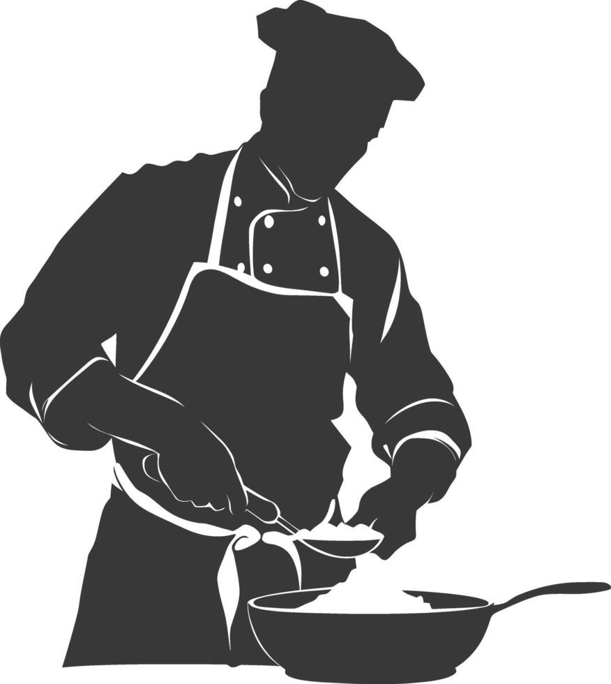 AI generated Silhouette baker in action full body black color only vector