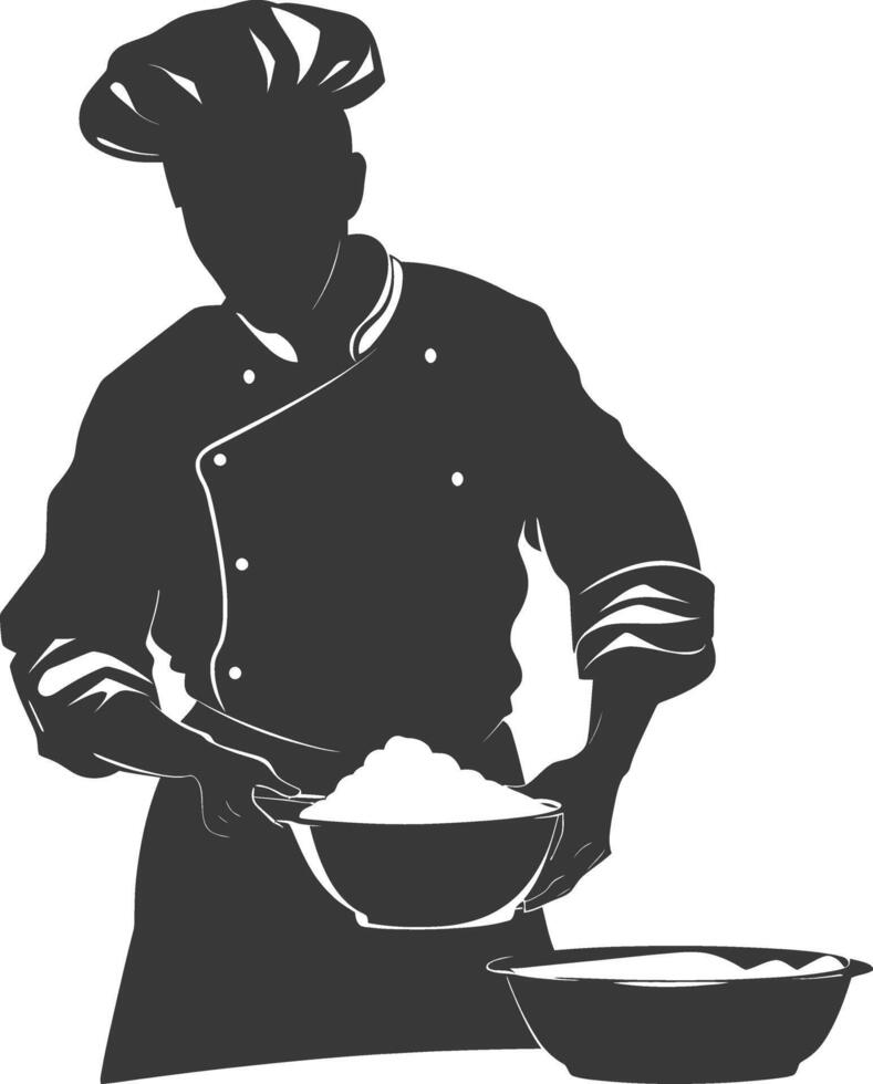 AI generated Silhouette baker in action full body black color only vector