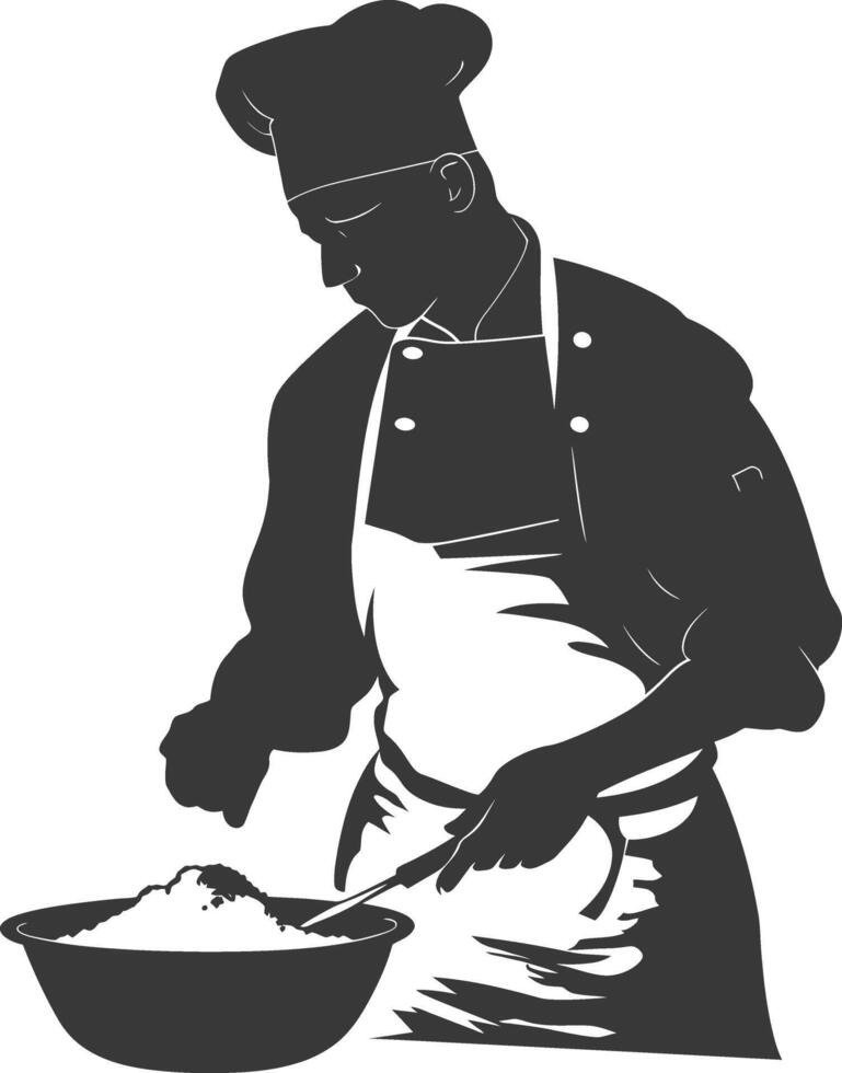 AI generated Silhouette baker in action full body black color only vector