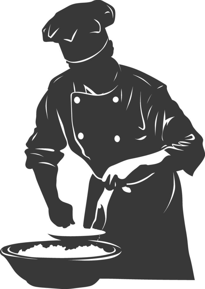 AI generated Silhouette baker in action full body black color only vector