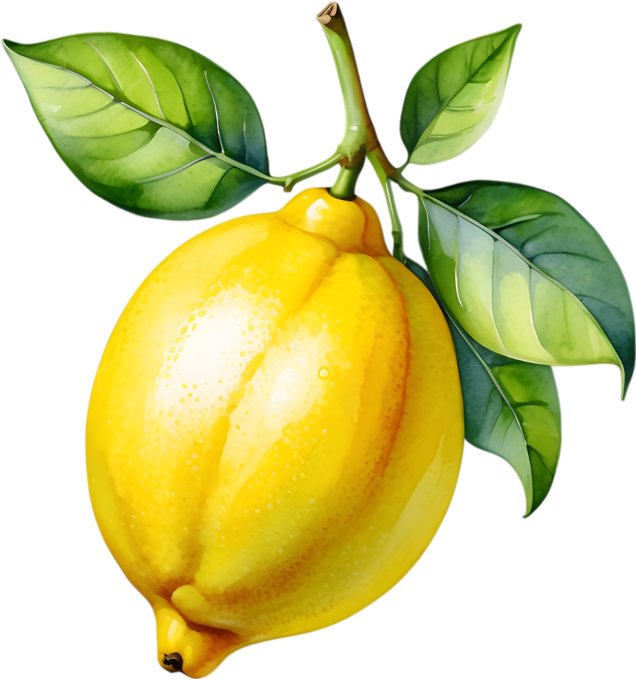 AI generated Watercolor painting of a Lemon fruit. png