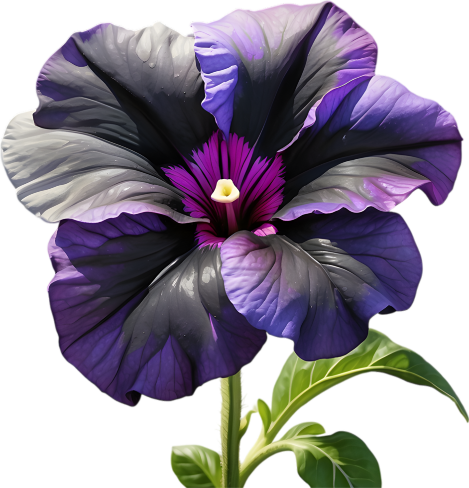 ai generato acquerello pittura di un' petunia nero velluto fiore. png