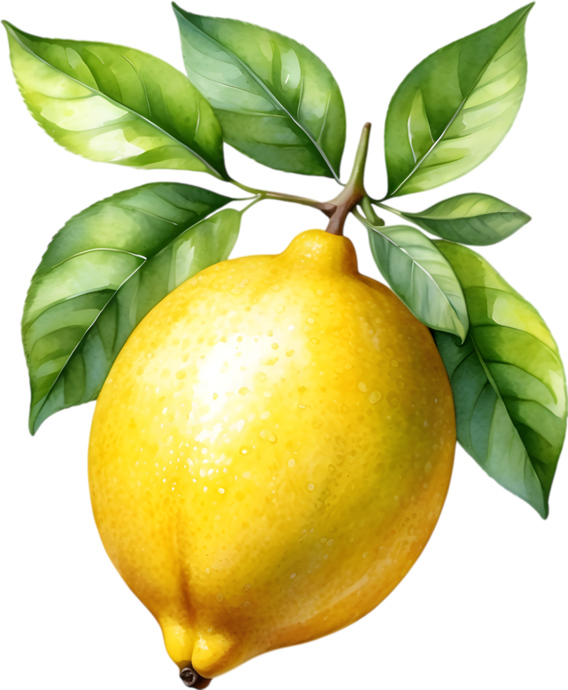 AI generated Watercolor painting of a Lemon fruit. png