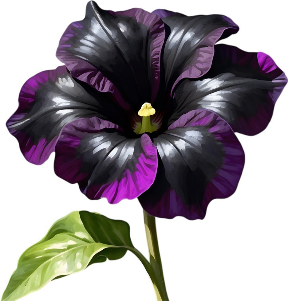 AI generated Watercolor painting of a Petunia Black Velvet flower. png