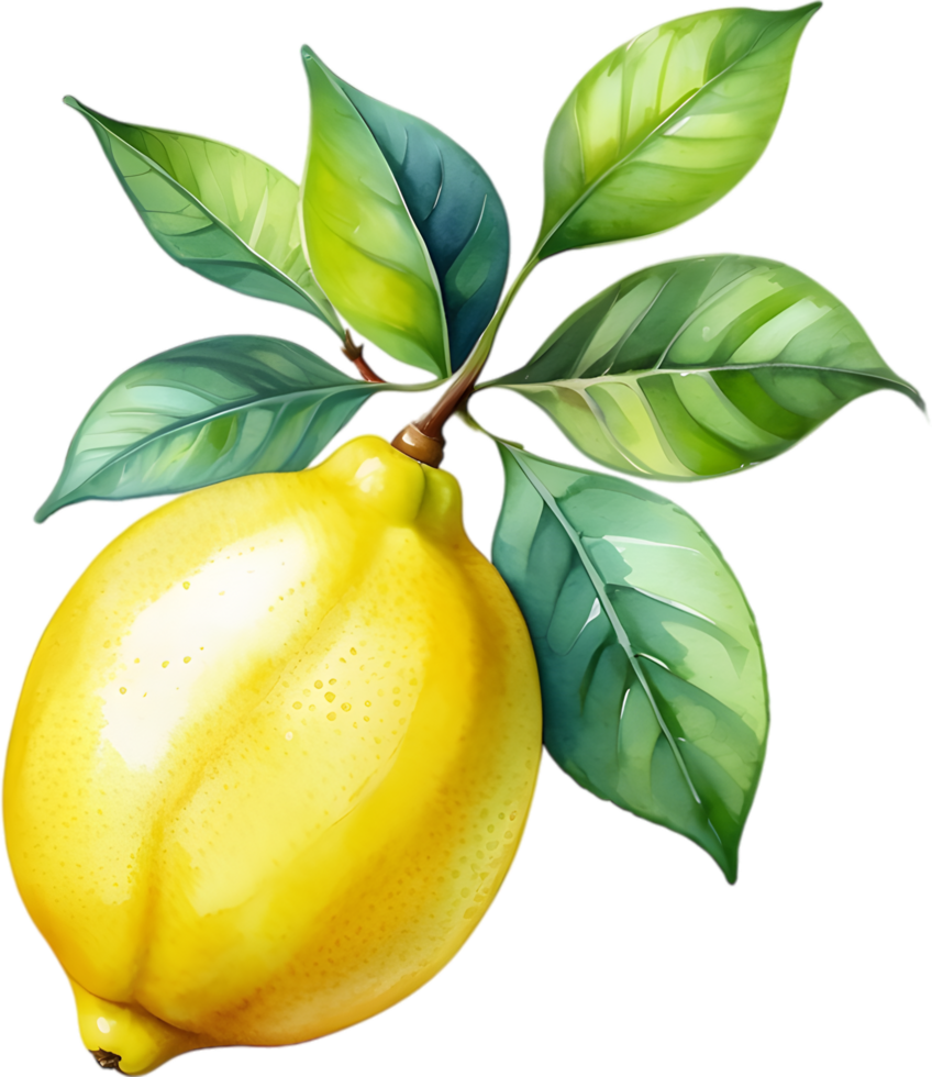 AI generated Watercolor painting of a Lemon fruit. png