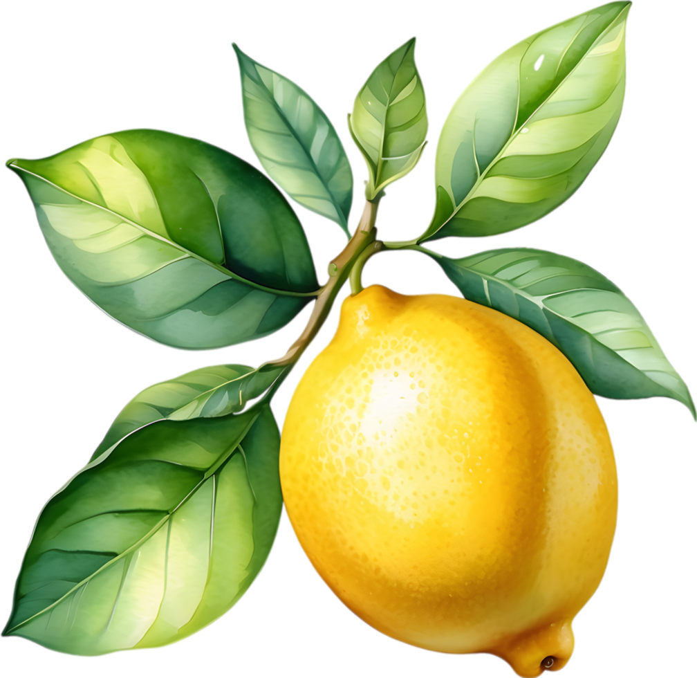 AI generated Watercolor painting of a Lemon fruit. png