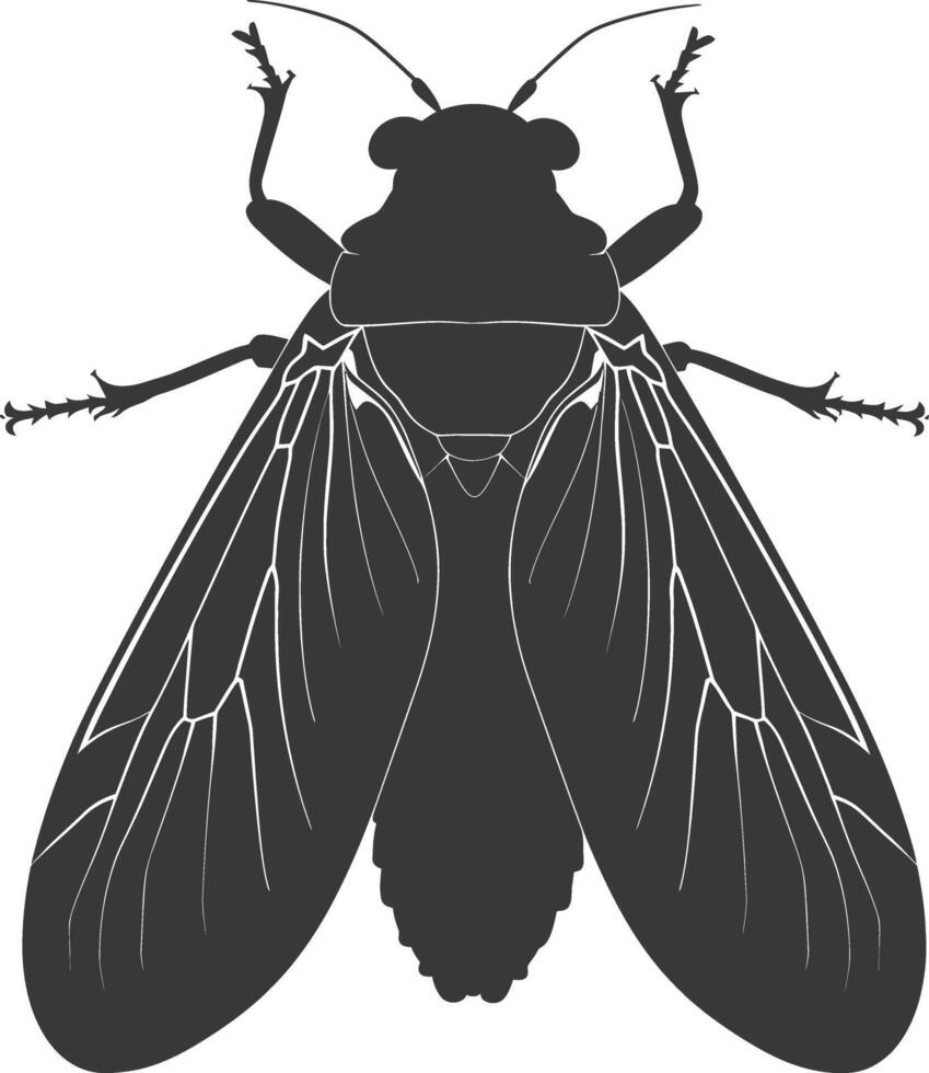 ai generado silueta cigarra insecto animal negro color solamente vector