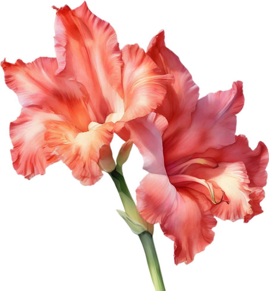 AI generated Watercolor painting of a Gladiolus flower. png