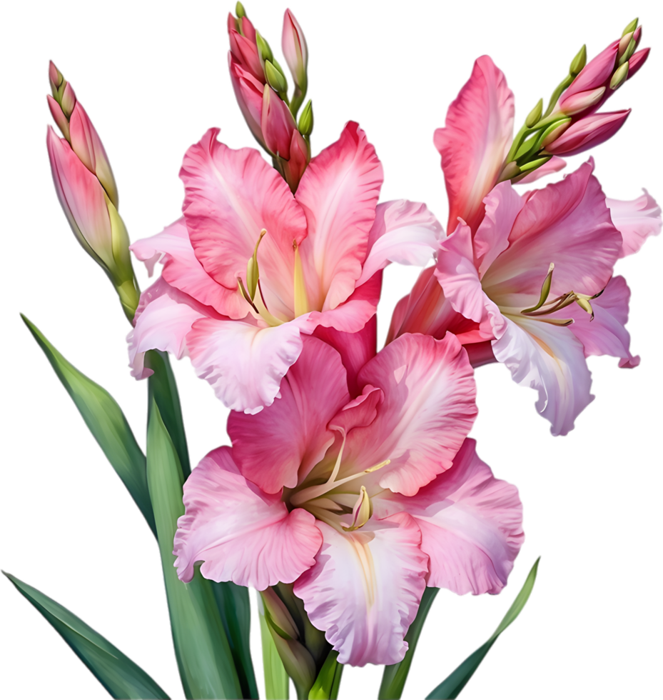 AI generated Watercolor painting of a Gladiolus flower. png