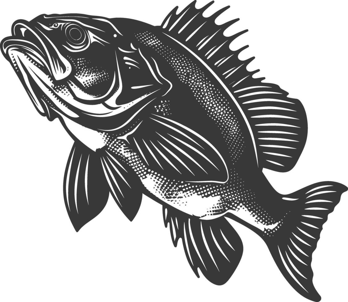 ai generado silueta bacalao pescado animal negro color solamente vector