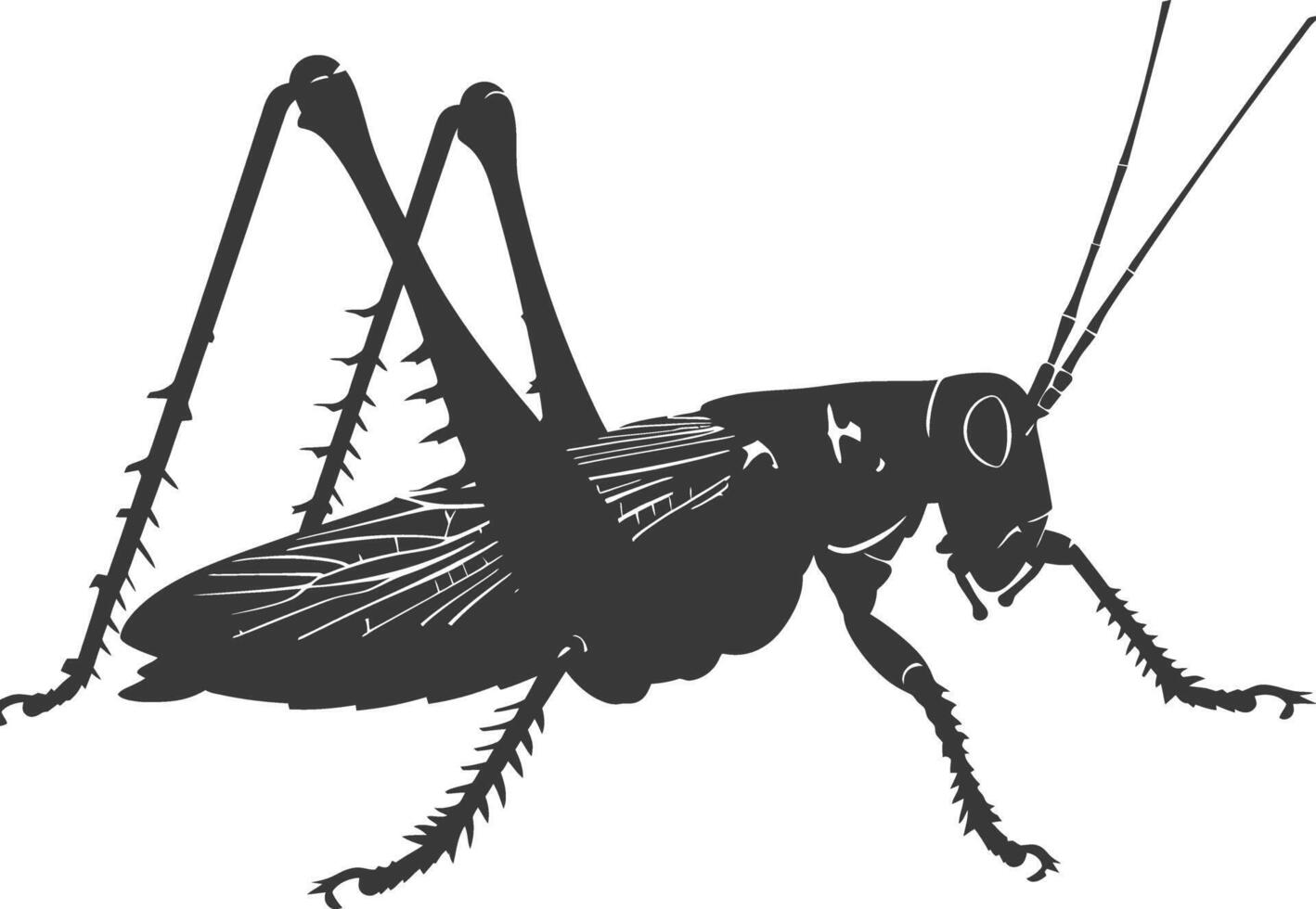 ai generado silueta Grillo insecto animal negro color solamente vector