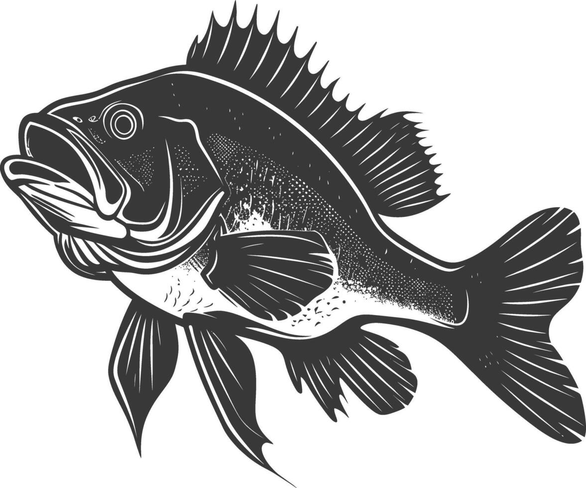 ai generado silueta bacalao pescado animal negro color solamente vector