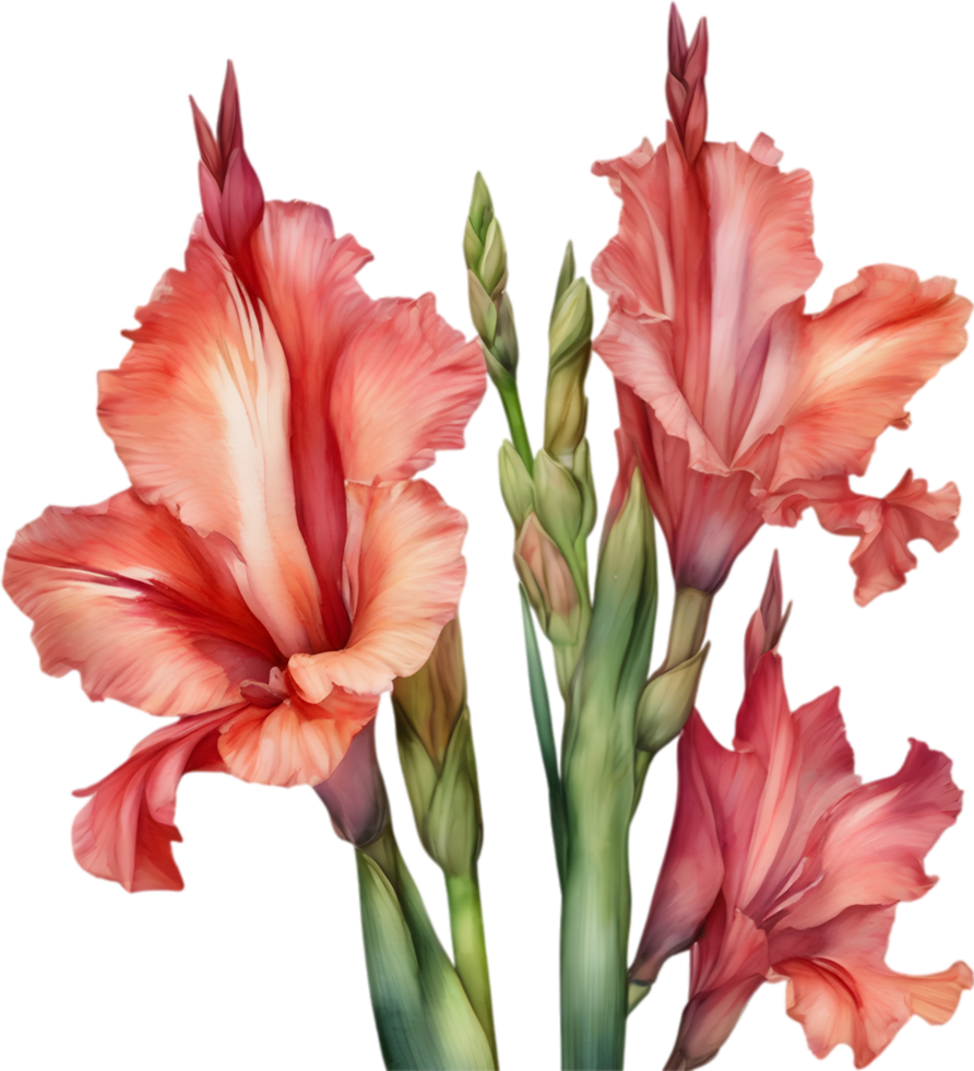 ai genererad vattenfärg målning av en gladiolus blomma. png