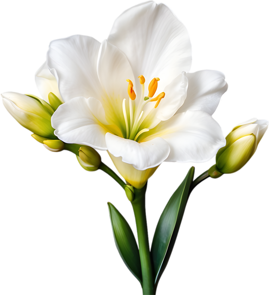 AI generated Watercolor painting of a freesia flower. png