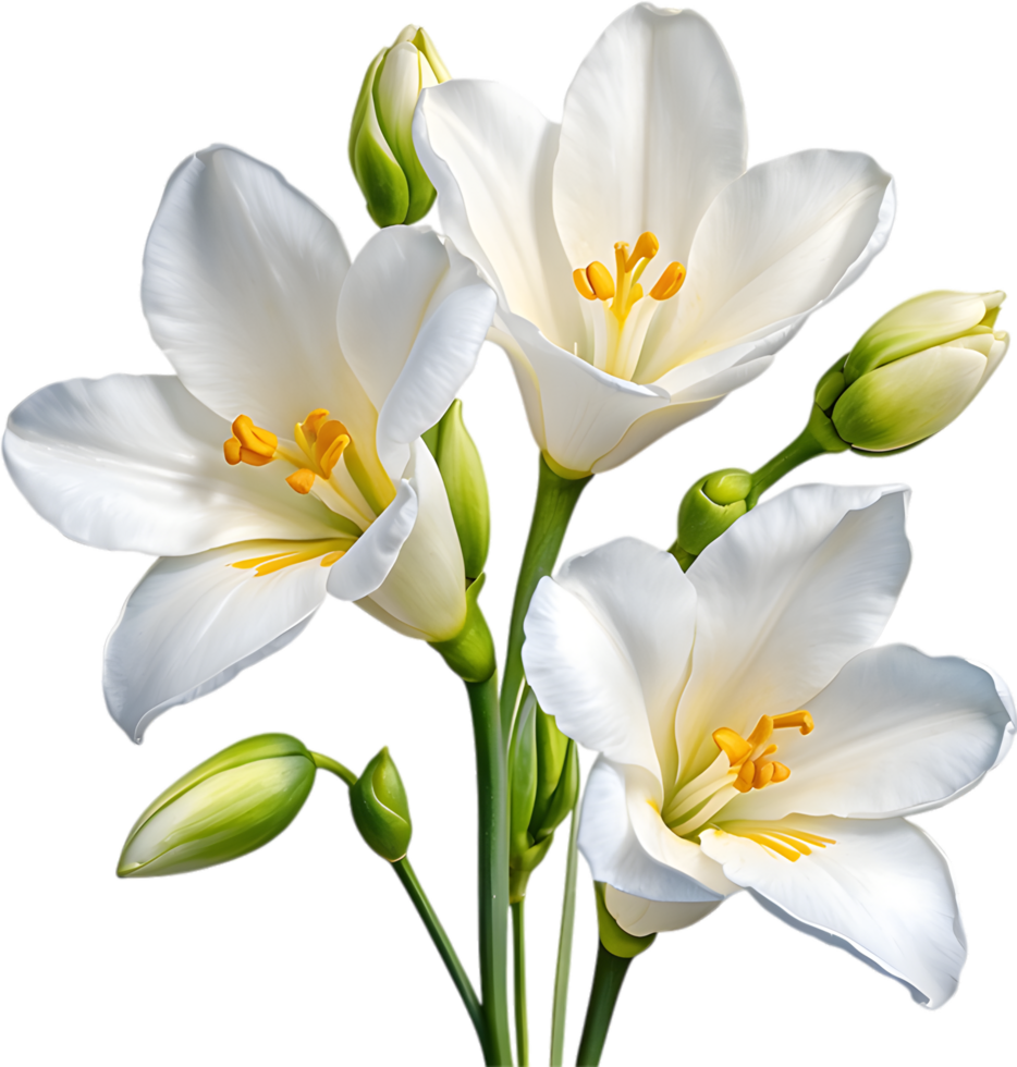 ai gegenereerd waterverf schilderij van een freesia bloem. png