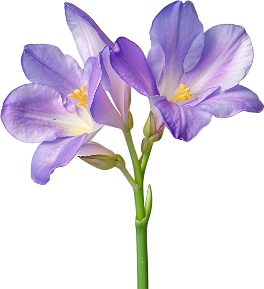 AI generated Watercolor painting of a freesia flower. png