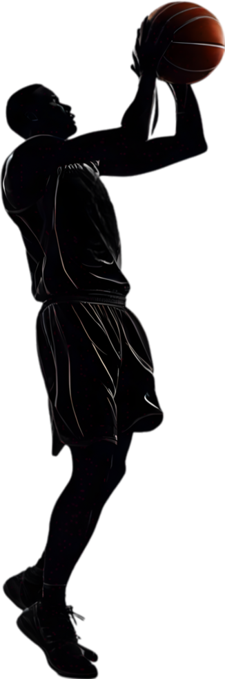 AI generated Silhouette icon of a Basketball player. png