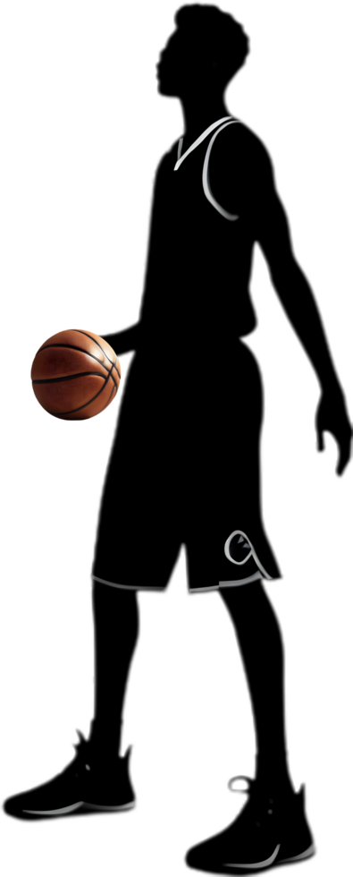 AI generated Silhouette icon of a Basketball player. png