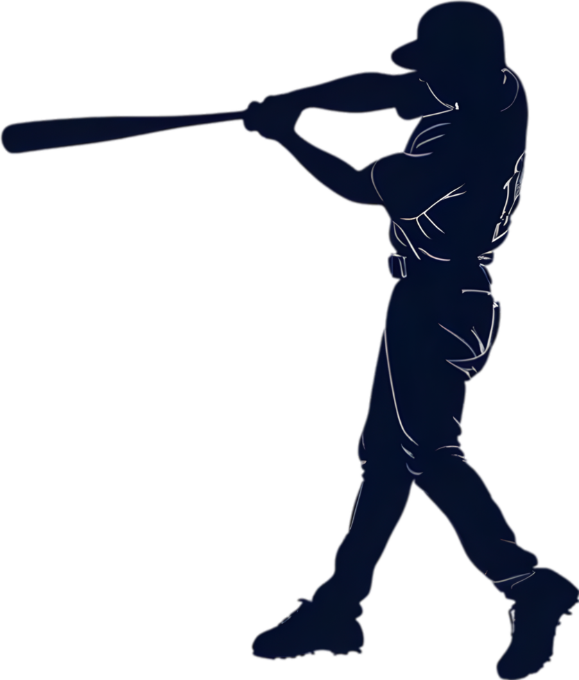 AI generated Silhouette icon of a baseball player. png