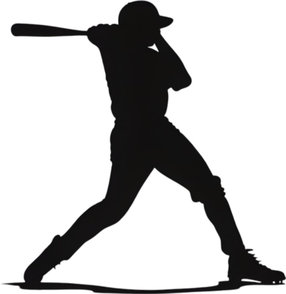 ai generato silhouette icona di un' baseball giocatore. png