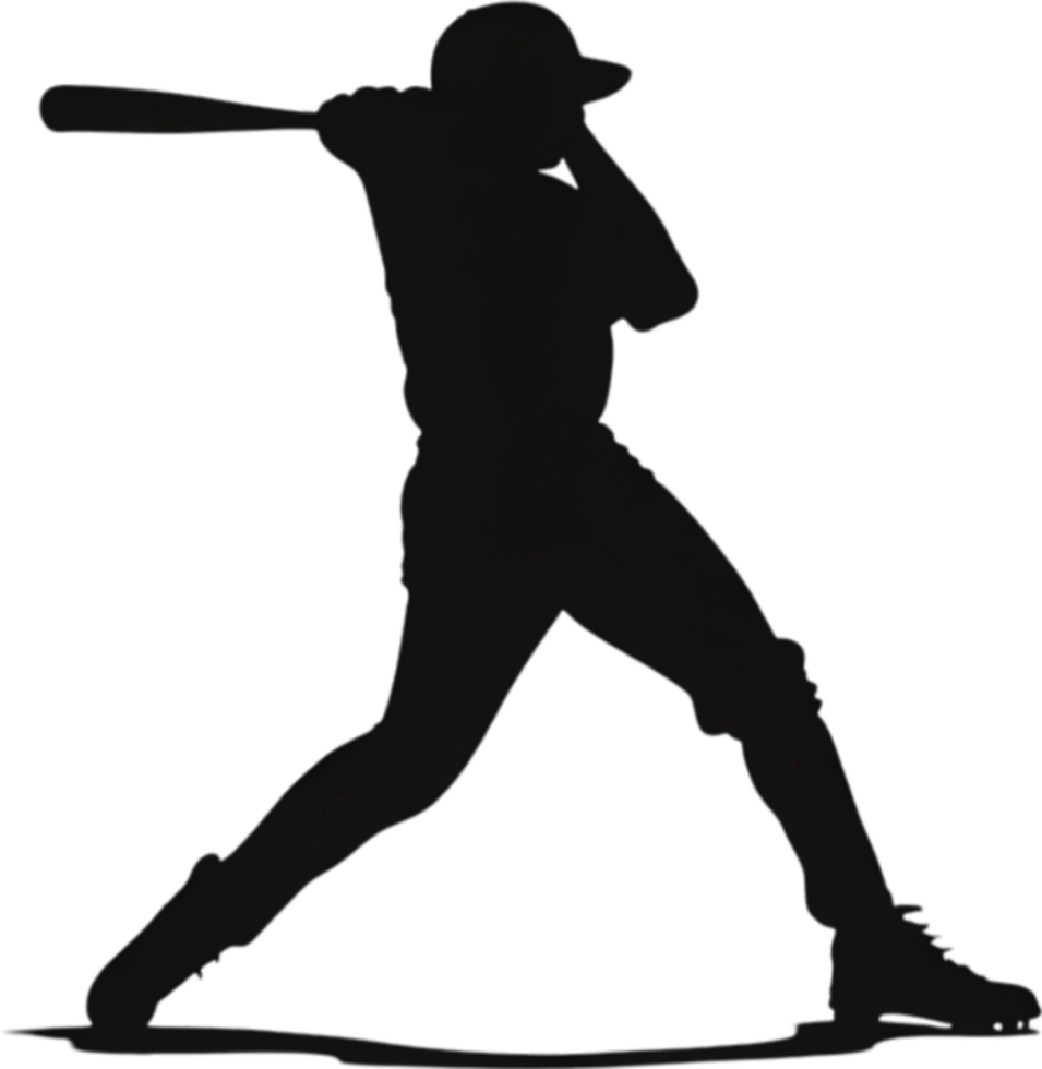 AI generated Silhouette icon of a baseball player. png