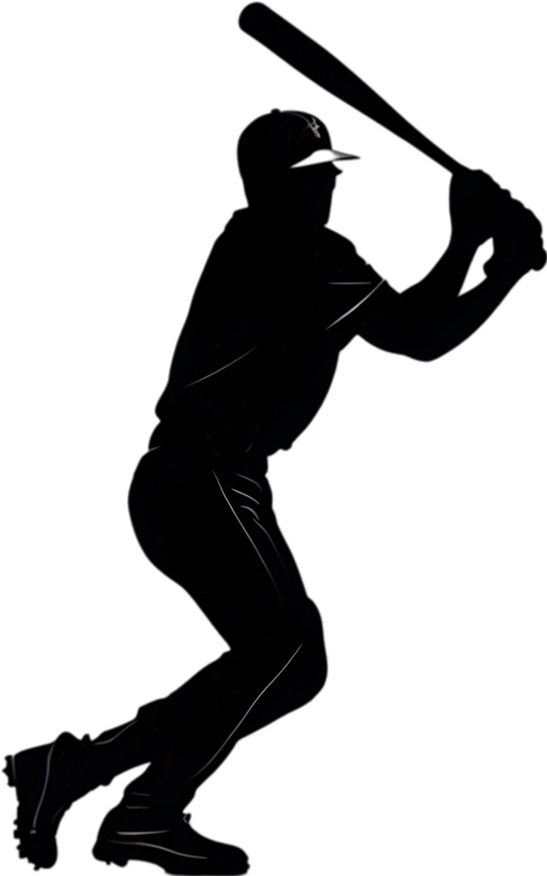 AI generated Silhouette icon of a baseball player. png