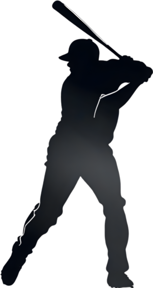 AI generated Silhouette icon of a baseball player. png