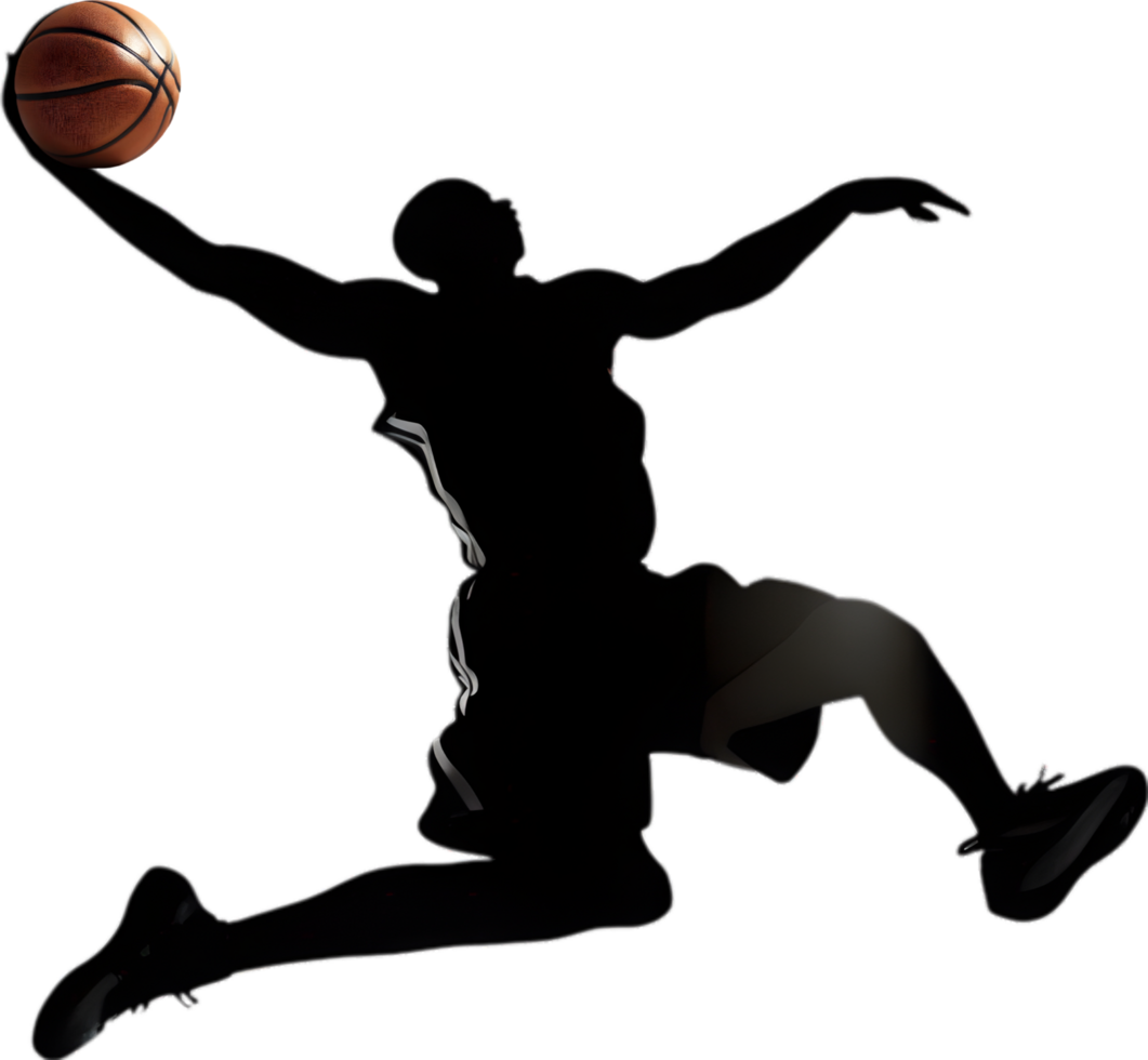 AI generated Silhouette icon of a Basketball player. png