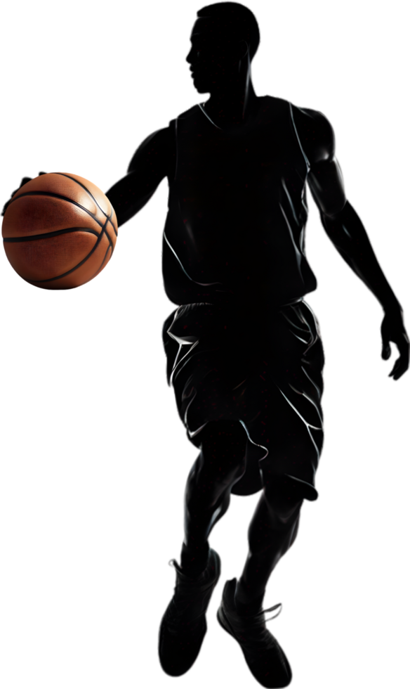 AI generated Silhouette icon of a Basketball player. png