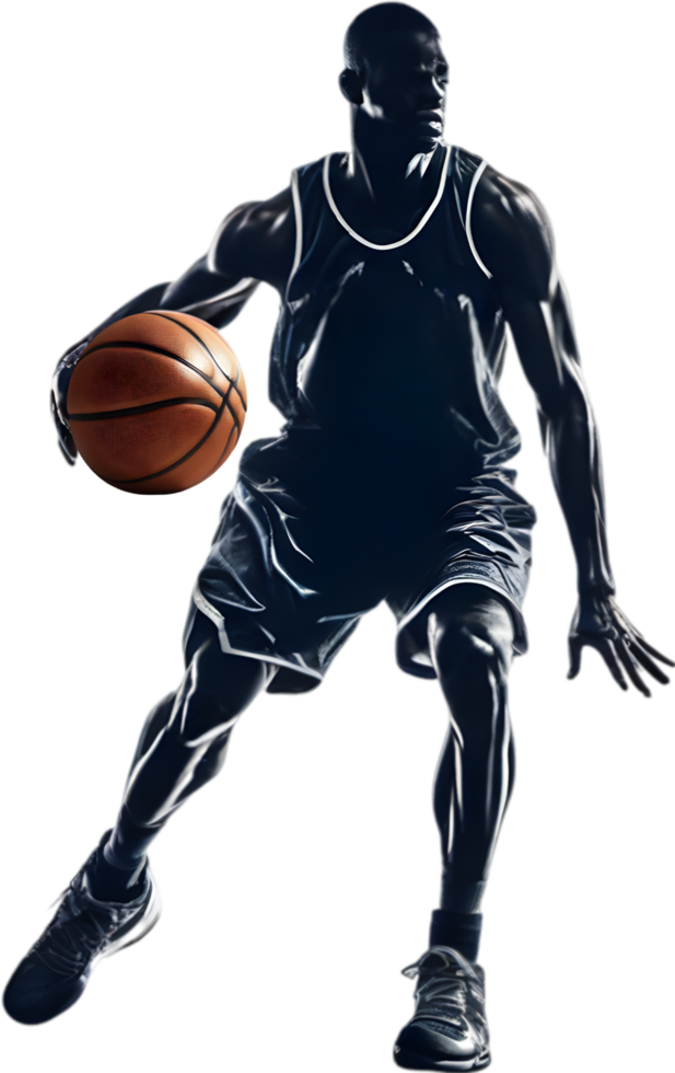 AI generated Silhouette icon of a Basketball player. png