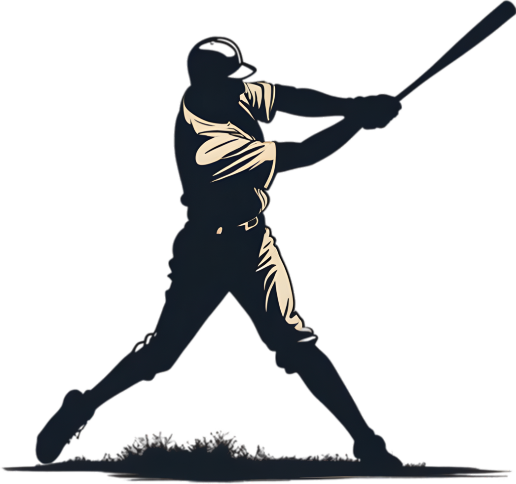 ai generato silhouette icona di un' baseball giocatore. png