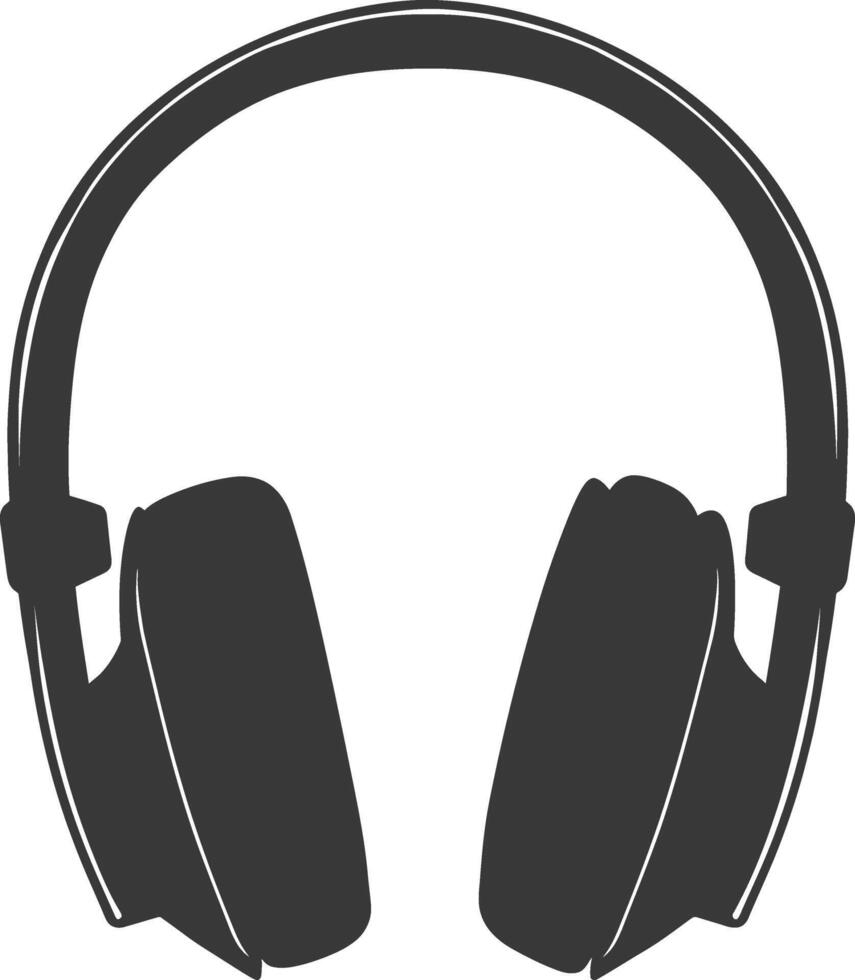 AI generated Silhouette headset black color only vector