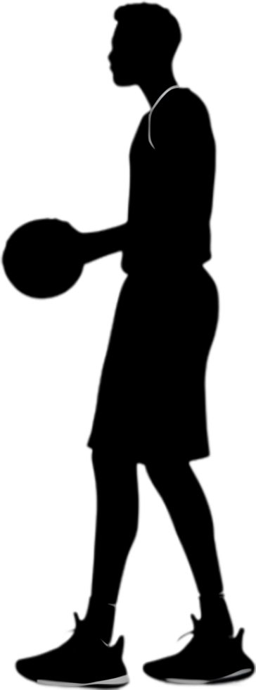 AI generated Silhouette icon of a Basketball player. png