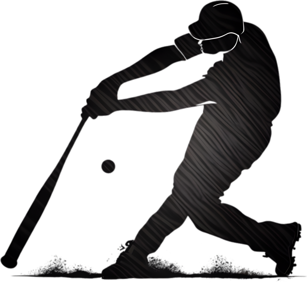 AI generated Silhouette icon of a baseball player. png